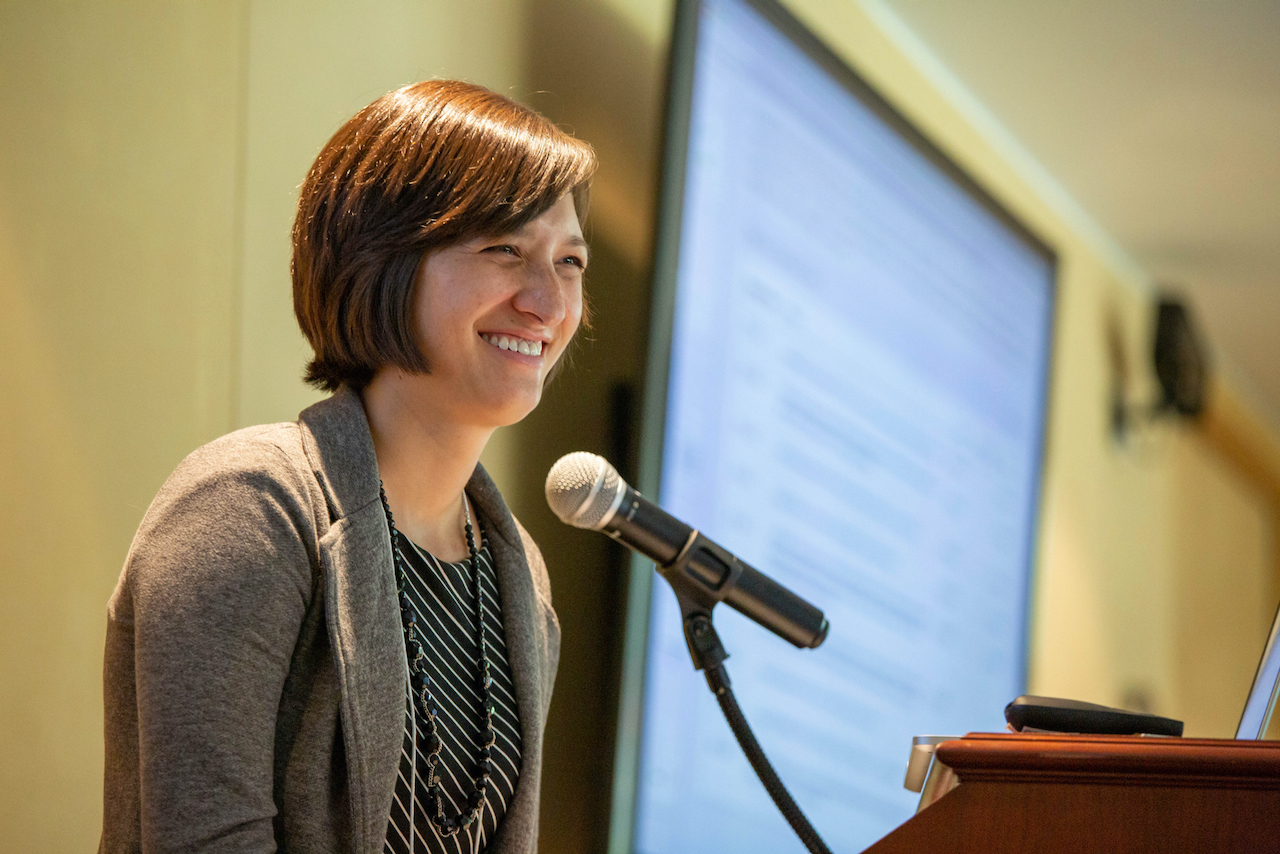 GivingData team member Breanna Wong at the 2019 user group event.